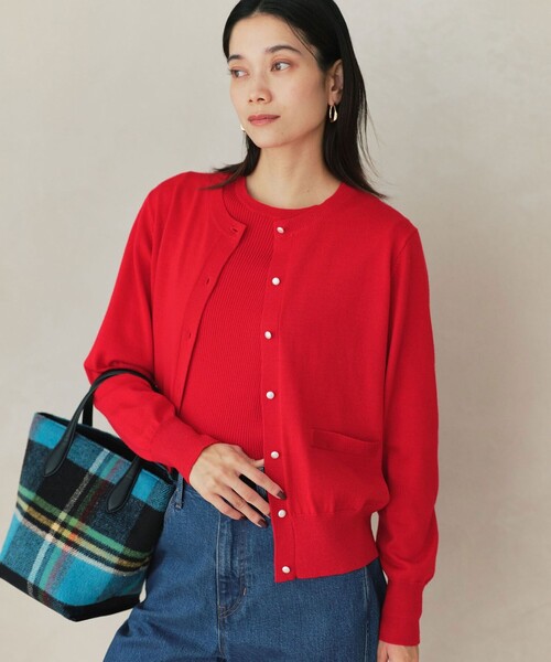 ウール クルーネック カーディガン ウォッシャブル（カーディガン