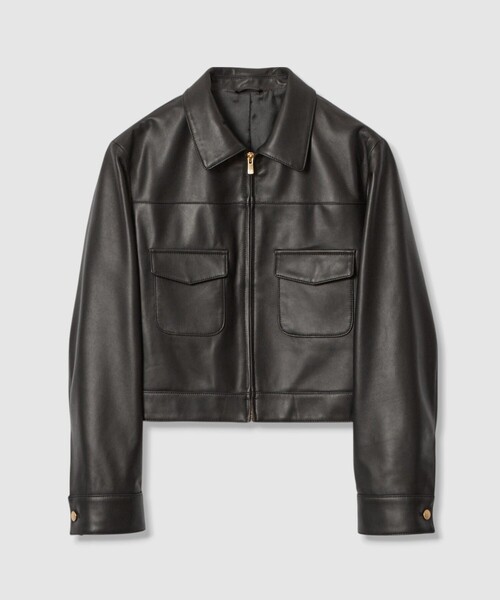 セール】ラムレザーステンカラー ジャケット（ライダースジャケット