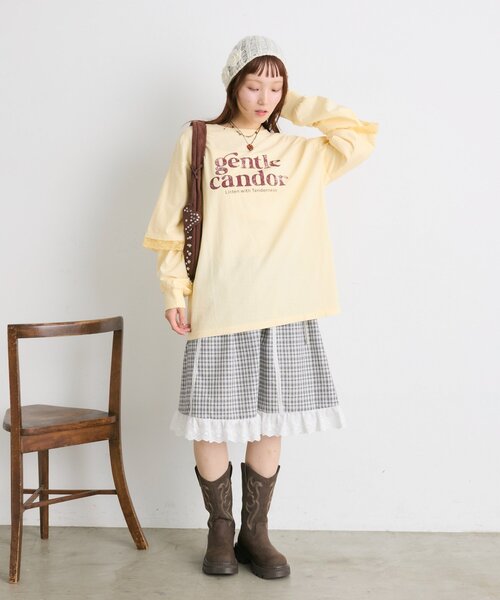 w closet（ダブルクローゼット）の「フラワーニット帽（ニットキャップ/ビーニー・レディース・オフホワイト/チャコールグレー・FREE）」の7枚目の写真