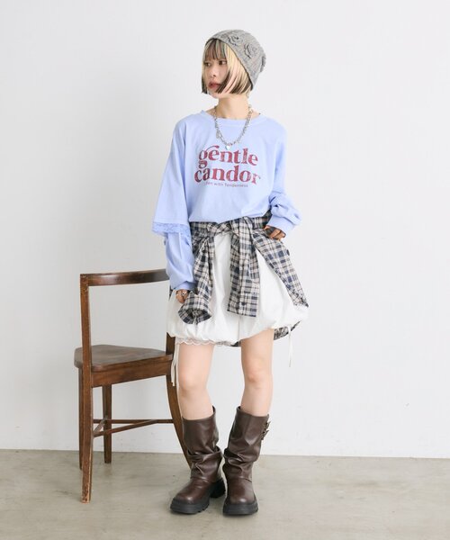 w closet（ダブルクローゼット）の「フラワーニット帽（ニットキャップ/ビーニー・レディース・オフホワイト/チャコールグレー・FREE）」の12枚目の写真