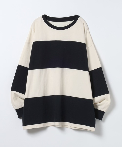 JEANASIS（ジーナシス）の「アソートボーダーBIGロンTEE/599649（Tシャツ/カットソー・レディース・ホワイト系その他/ブラック系その他/ネイビー系・FREE）」の2枚目の写真