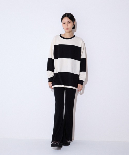 JEANASIS（ジーナシス）の「アソートボーダーBIGロンTEE/599649（Tシャツ/カットソー・レディース・ホワイト系その他/ブラック系その他/ネイビー系・FREE）」の14枚目の写真