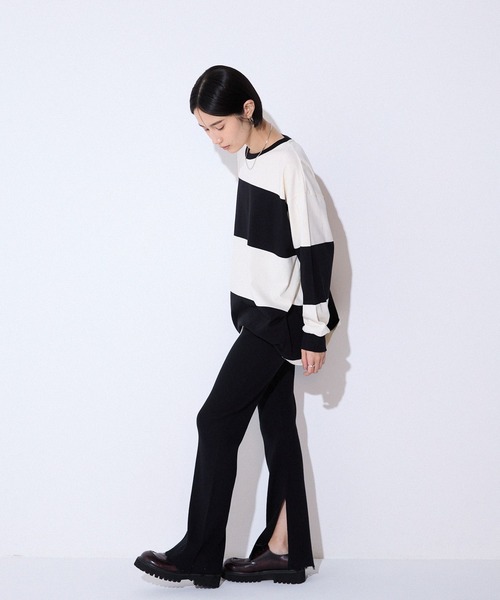 JEANASIS（ジーナシス）の「アソートボーダーBIGロンTEE/599649（Tシャツ/カットソー・レディース・ホワイト系その他/ブラック系その他/ネイビー系・FREE）」の15枚目の写真