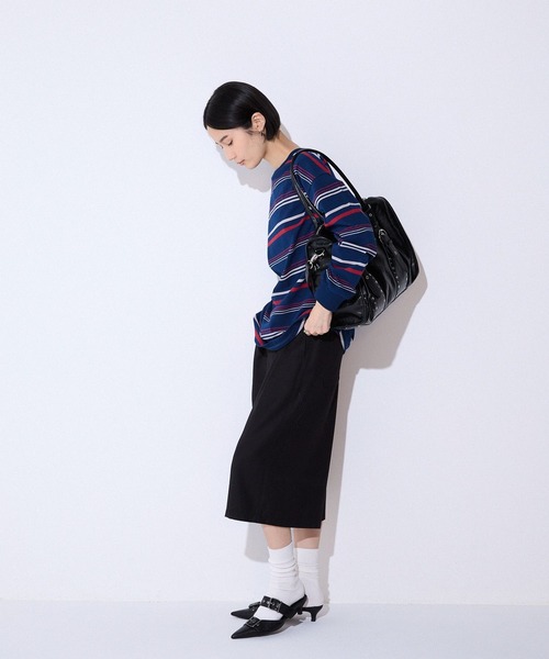 JEANASIS（ジーナシス）の「アソートボーダーBIGロンTEE/599649（Tシャツ/カットソー・レディース・ホワイト系その他/ブラック系その他/ネイビー系・FREE）」の22枚目の写真