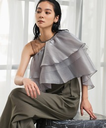 GIRL(ガール)の4way パンツドレス ティアードフリル オールインワン 体型カバー お呼ばれ 二次会 結婚式 着回し抜群 きれいめ オケージョン パーティードレス オケージョンドレス 二次会 成人式 同窓会(パンツドレス)