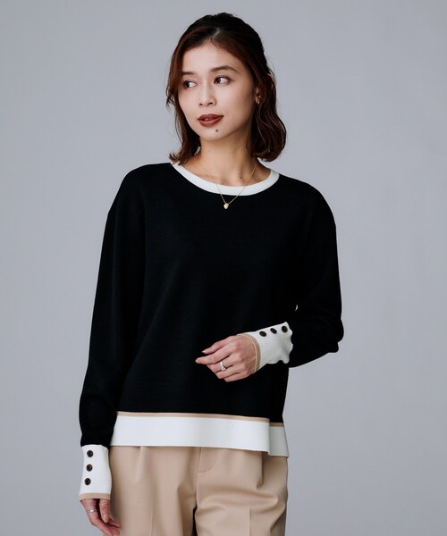 アンサンブル可/きれいめ】ウールミラノリブニット（ニット/セーター