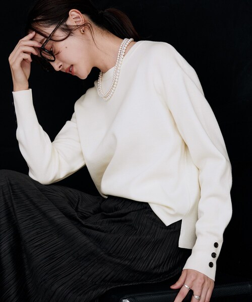 セール】【アンサンブル可/洗える】ウールミラノリブニット（ニット