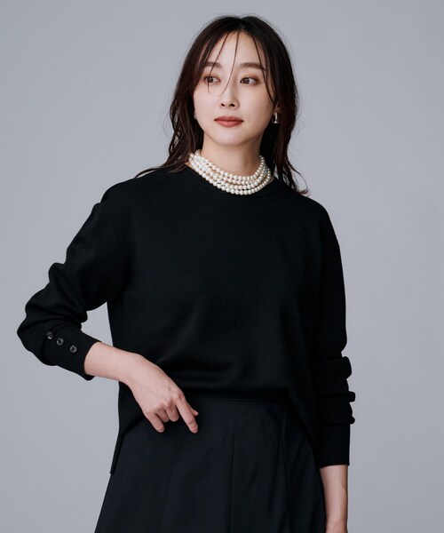 UNTITLED(アンタイトル)の「【アンサンブル可/洗える】ウールミラノリブニット(ニット/セーター・レディース・ホワイト系7/ブラック/レッド系1/オフホワイト/ブラック系4/ブルー系その他/ベージュ系4・03/00/01/02/04/44/48)」の13枚目の写真