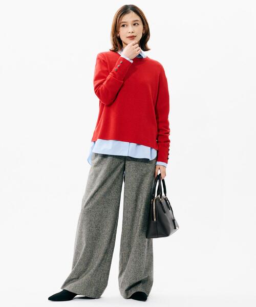 UNTITLED(アンタイトル)の「【アンサンブル可/洗える】ウールミラノリブニット(ニット/セーター・レディース・ホワイト系7/ブラック/レッド系1/オフホワイト/ブラック系4/ブルー系その他/ベージュ系4・03/00/01/02/04/44/48)」の18枚目の写真