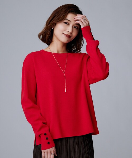 UNTITLED(アンタイトル)の「【アンサンブル可/洗える】ウールミラノリブニット(ニット/セーター・レディース・ホワイト系7/ブラック/レッド系1/オフホワイト/ブラック系4/ブルー系その他/ベージュ系4・03/00/01/02/04/44/48)」の19枚目の写真