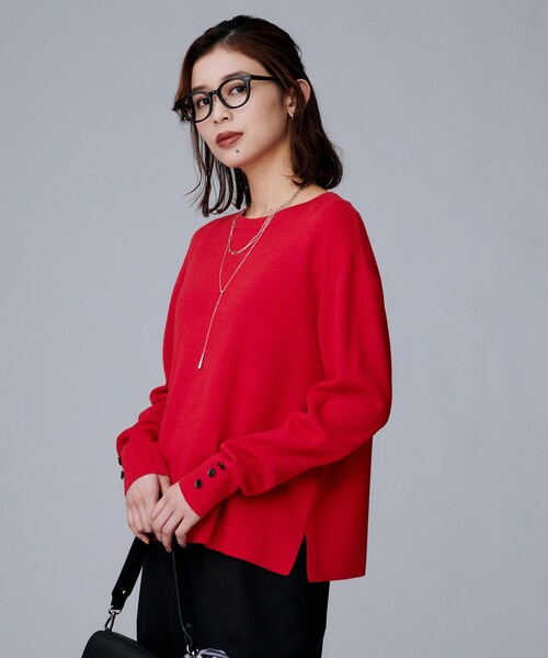 UNTITLED(アンタイトル)の「【アンサンブル可/洗える】ウールミラノリブニット(ニット/セーター・レディース・ホワイト系7/ブラック/レッド系1/オフホワイト/ブラック系4/ブルー系その他/ベージュ系4・03/00/01/02/04/44/48)」の20枚目の写真