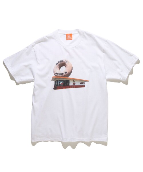 FREAK'S STORE（フリークスストア）の「RANDY'S DONUTS/ランディーズドーナツ INGLEWOOD SHOP PHOTO TEE/ イングルウッド ショップフォトTシャツ（Tシャツ/カットソー・メンズ・ホワイト/チャコールグレー・X-LARGE/LARGE/MEDIUM/XX-LARGE）」の2枚目の写真