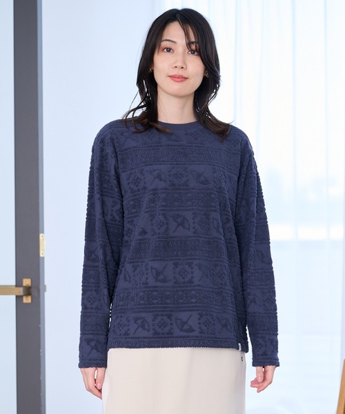 Arnold Palmer(アーノルドパーマー)の「シェア アンブレラパイルジャガード ロングTシャツ(Tシャツ/カットソー・レディース・ネイビー/アイボリー・XS/LL/M/L/S)」の10枚目の写真