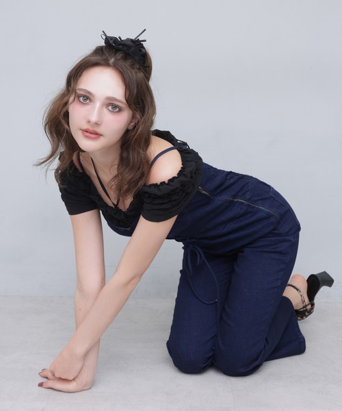 Seemi. byNICECLAUP（ シーミーバイナイスクラップ）の「【Seemi.】シャーリングビスチェ（シャツ/ブラウス・レディース・ブラック/ピンク/チェック・FREE）」の18枚目の写真