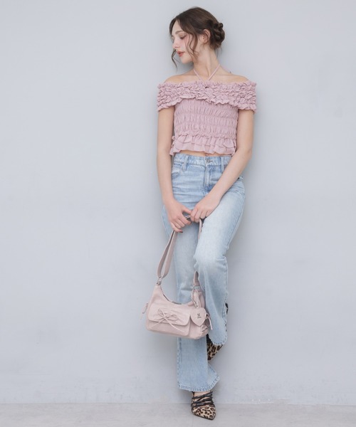 Seemi. byNICECLAUP（ シーミーバイナイスクラップ）の「【Seemi.】シャーリングビスチェ（シャツ/ブラウス・レディース・ブラック/ピンク/チェック・FREE）」の17枚目の写真