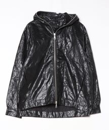 ROYAL FLASH | A.F ARTEFACT/エーエフ・アーティファクト/HOODED ZIPPER BLOUSON / WASHER SYNTHETIC LEATHER / ag-12017-2(ブルゾン)