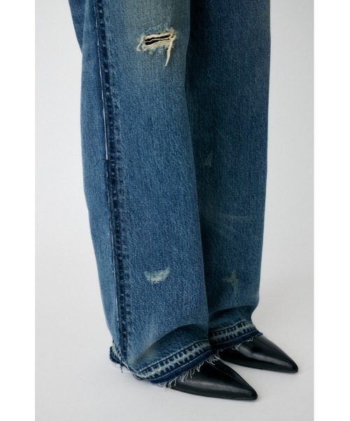 MIDRISE RIPPED STRAIGHT(デニムパンツ)|MOUSSY(マウジー MIDRISE RIPPED STRAIGHT(デニムパンツ)|MOUSSY(マウジー