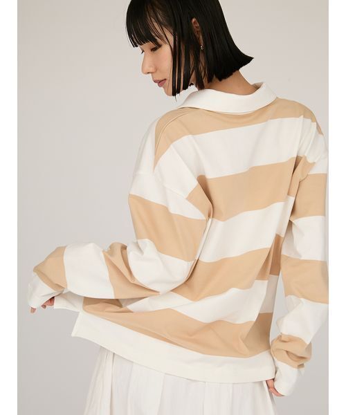 NEW BALANCE（ニューバランス）の「【New Balance for emmi】Rugby Long Sleeve（Tシャツ/カットソー・レディース・ベージュ・S/M）」の4枚目の写真