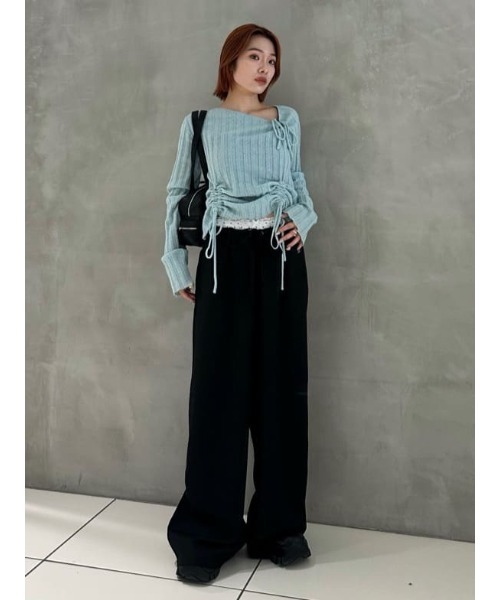 SLY(スライ)の「DOUBLE LOUNGE SLACKS ダブルラウンジ スラックス 秋服 冬服(スラックス・レディース・ブラック/マルチ・FREE)」の16枚目の写真