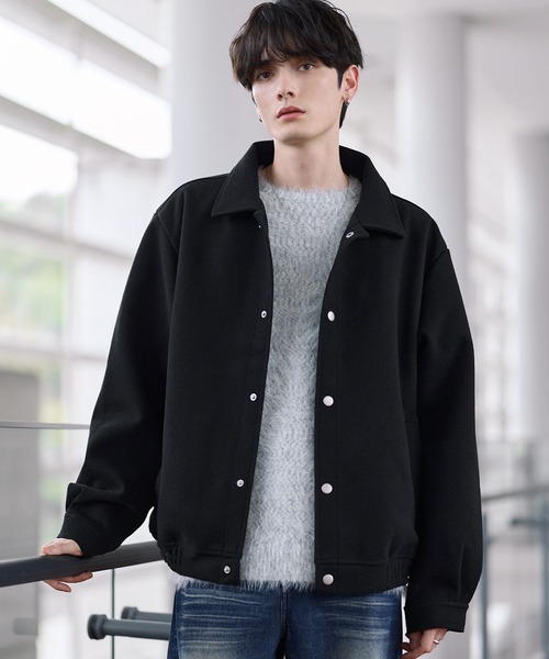 セール】ウールテックメルトン ビッグシルエット短丈ブルゾン