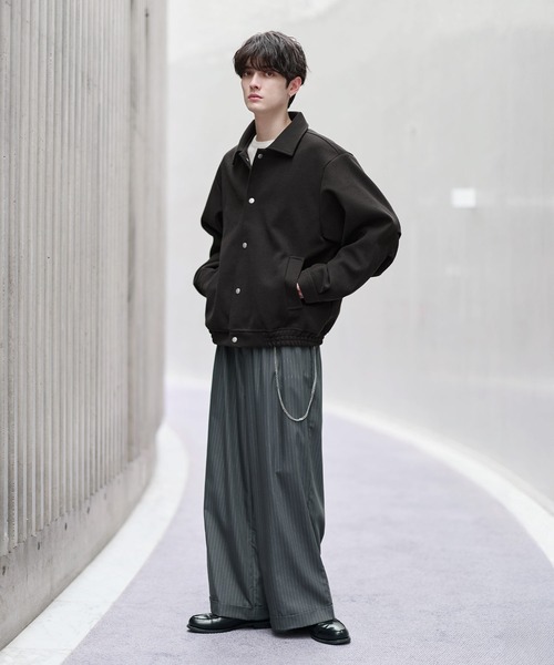 セール】ウールテックメルトン ビッグシルエット短丈ブルゾン