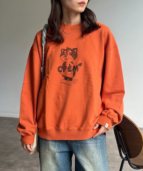 CPCM(シーピーシーエム)の「【ANYMAL】マスコットキャラスウェット(Tシャツ/カットソー・レディース・ブラウン/アイボリー/ブラック/ネイビー/グレー/オレンジ・MEDIUM/LARGE)」の6枚目の写真