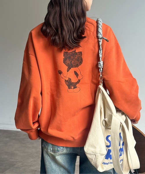 CPCM(シーピーシーエム)の「【ANYMAL】マスコットキャラスウェット(Tシャツ/カットソー・レディース・ブラウン/アイボリー/ブラック/ネイビー/グレー/オレンジ・MEDIUM/LARGE)」の14枚目の写真