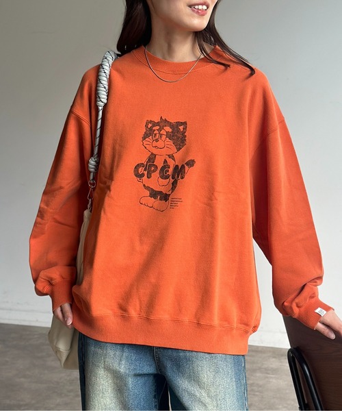 CPCM(シーピーシーエム)の「【ANYMAL】マスコットキャラスウェット(Tシャツ/カットソー・レディース・ブラウン/アイボリー/ブラック/ネイビー/グレー/オレンジ・MEDIUM/LARGE)」の16枚目の写真