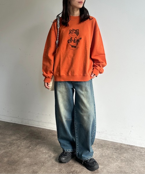 CPCM(シーピーシーエム)の「【ANYMAL】マスコットキャラスウェット(Tシャツ/カットソー・レディース・ブラウン/アイボリー/ブラック/ネイビー/グレー/オレンジ・MEDIUM/LARGE)」の17枚目の写真