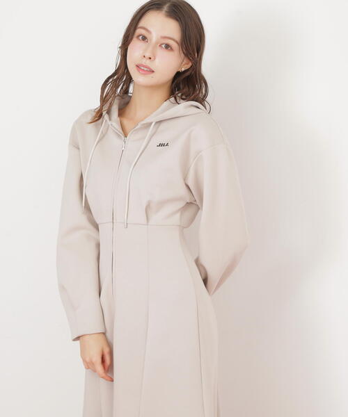 再入荷】ダイバーフーディーロングワンピース（ワンピース）｜JILL by