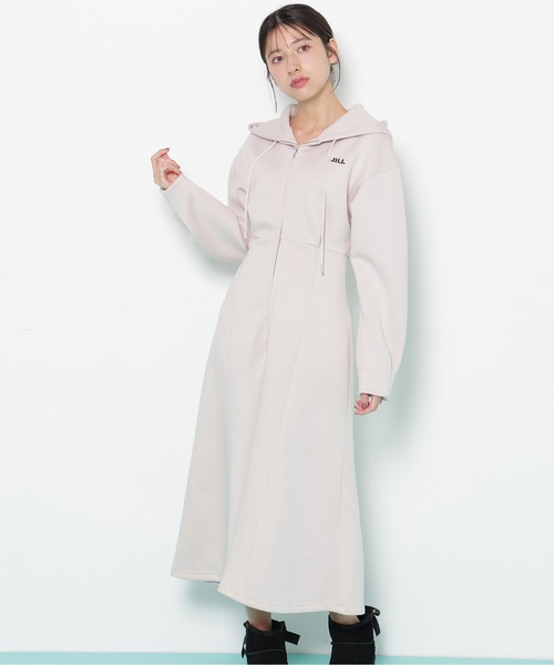 再入荷】ダイバーフーディーロングワンピース（ワンピース）｜JILL by