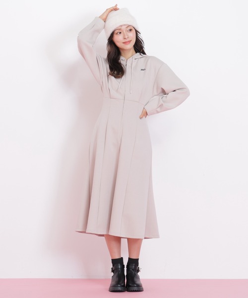 ◇ダイバーフーディーロングワンピース（ワンピース）｜JILL by