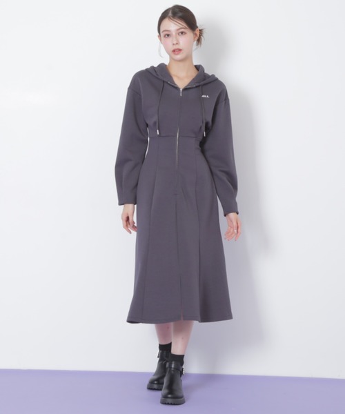 再入荷】ダイバーフーディーロングワンピース（ワンピース）｜JILL by