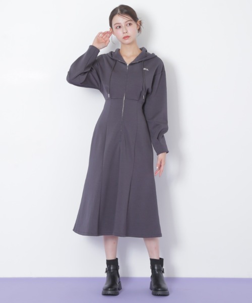 JILL by JILL STUART(ジルバイジルスチュアート)の「【再入荷】ダイバーフーディーロングワンピース(ワンピース・レディース・ベージュ/ピンク/グレー・FREE)」の10枚目の写真