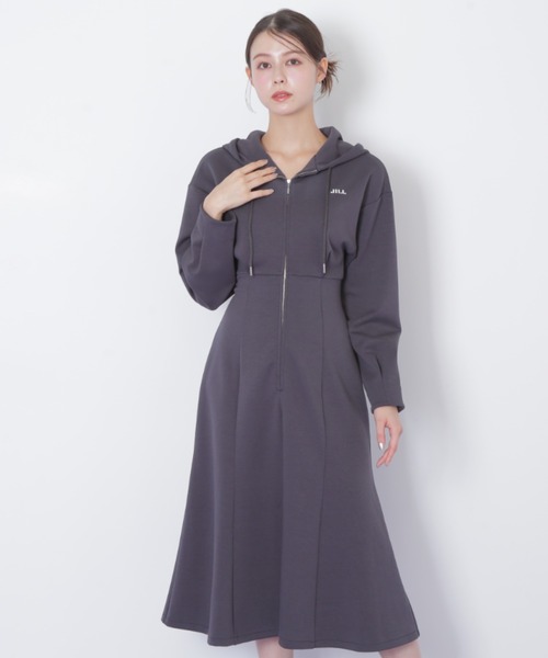 JILL by JILL STUART(ジルバイジルスチュアート)の「【再入荷】ダイバーフーディーロングワンピース(ワンピース・レディース・ベージュ/ピンク/グレー・FREE)」の15枚目の写真