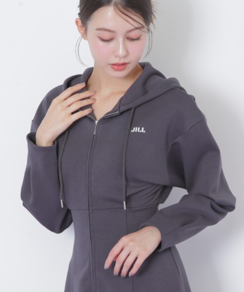 JILL by JILL STUART(ジルバイジルスチュアート)の「【再入荷】ダイバーフーディーロングワンピース(ワンピース・レディース・ベージュ/ピンク/グレー・FREE)」の11枚目の写真