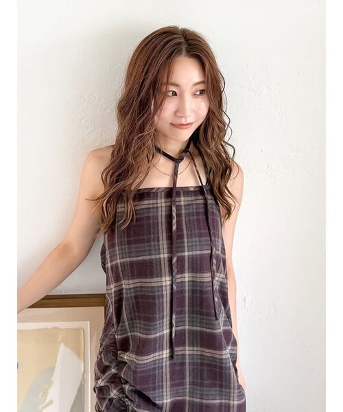 Ungrid（アングリッド）の「シャーリングデザインチェックワンピース（ワンピース・レディース・チャコールグレー/ボルドー・FREE）」の8枚目の写真