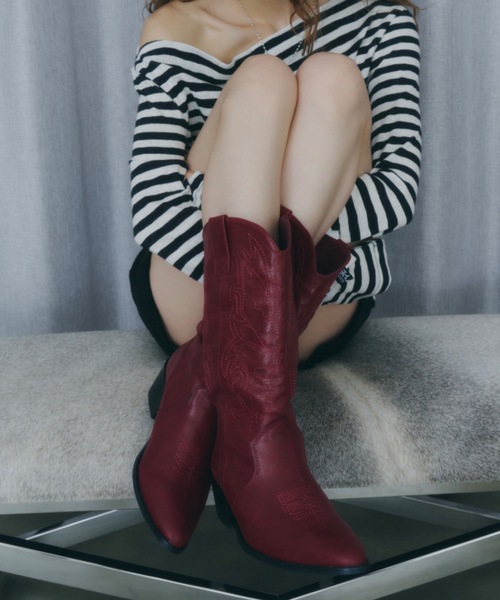 DTYYPE（ドタイプ）の「ウエスタンミドルブーツ（ブーツ・レディース・ブラック/レッド/ブラウン・SMALL/X-LARGE/LARGE/MEDIUM）」の9枚目の写真