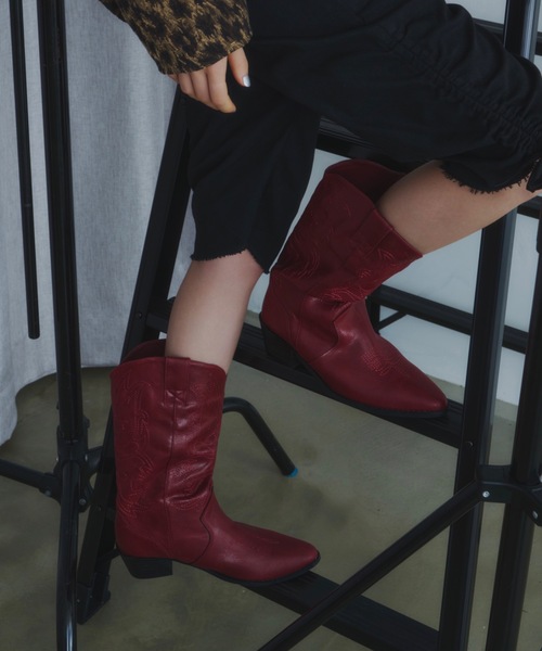 DTYYPE（ドタイプ）の「ウエスタンミドルブーツ（ブーツ・レディース・ブラック/レッド/ブラウン・SMALL/X-LARGE/LARGE/MEDIUM）」の11枚目の写真