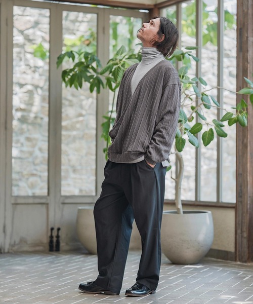 CAMBIO（カンビオ）の「mlt5427-Cable Knit sew Cachecoeur Pullover　カシュクールプルオーバー(A56925cmb)（Tシャツ/カットソー・メンズ・ブラウン/チャコール/ブラック・S/M/L）」の15枚目の写真