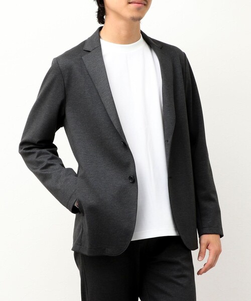 NOLLEY'S LIGHT(ノーリーズライト)の「《ビジカジ/セットアップ対応》カルゼジャージ テーラーカーデ(テーラードジャケット・メンズ・チャコールグレー/ネイビー/インディゴブルー・S/M/L/XL)」の1枚目の写真