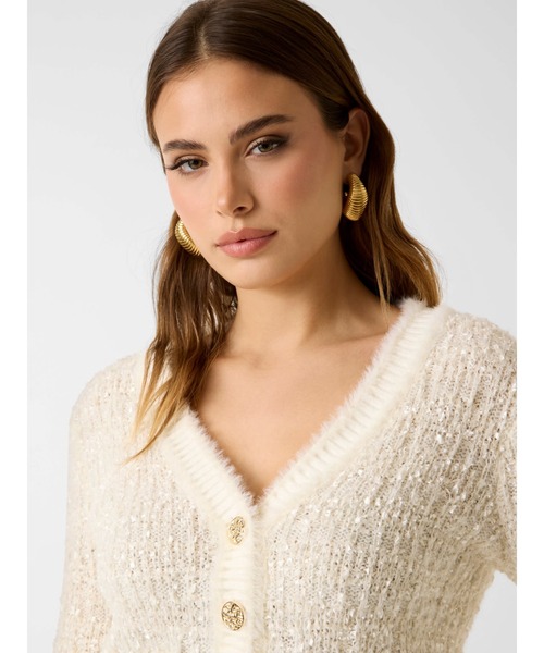 Long Sleeves V-neck Aomori Tape Yarn Cardi カーディガン | GUESS