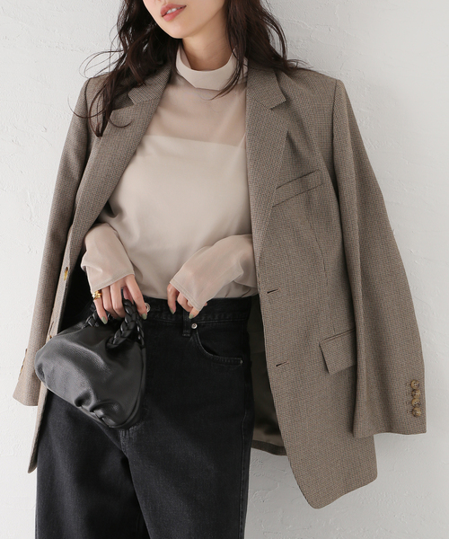 journal standard L'essage（ジャーナルスタンダードレサージュ）の「シアータートルネックトップス（Tシャツ/カットソー・レディース・ブラック/グレー/ベージュ・FREE）」の3枚目の写真