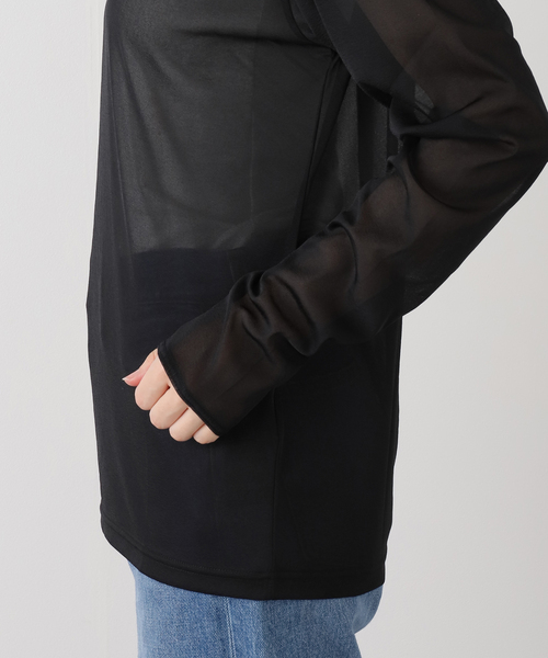 journal standard L'essage（ジャーナルスタンダードレサージュ）の「シアータートルネックトップス（Tシャツ/カットソー・レディース・ブラック/グレー/ベージュ・FREE）」の9枚目の写真