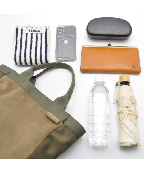 CLEDRAN(クレドラン)の「【ナイロン × スエード調 】CL3871 LANG COMBI TOTE(トートバッグ・レディース・アイボリー/モカ/グレー・FREE)」の1枚目の写真