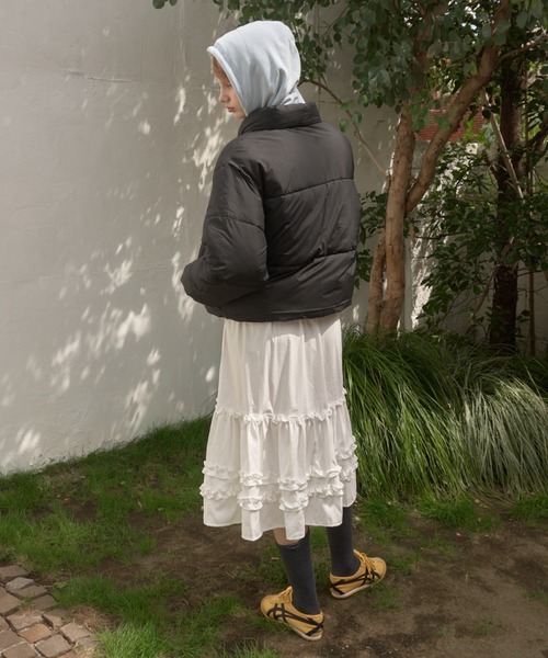 Birthday room(バースデイルーム)の「フリルティアードミディ丈スカート/frilled tiered midi skirt(スカート・レディース・ブラック/ホワイト・FREE)」の6枚目の写真