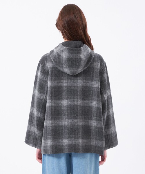 MACKINTOSH PHILOSOPHY(マッキントッシュ フィロソフィー)の「【WEB&一部店舗限定】ウールリバーミドルフードコート(その他アウター・レディース・グレー系その他2/ダークネイビー・38/36)」の9枚目の写真