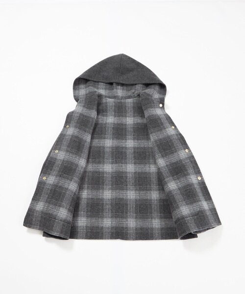 MACKINTOSH PHILOSOPHY(マッキントッシュ フィロソフィー)の「【WEB&一部店舗限定】ウールリバーミドルフードコート(その他アウター・レディース・グレー系その他2/ダークネイビー・38/36)」の12枚目の写真