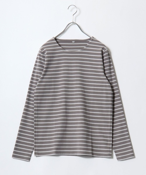 Salong hameu（サロン ハミュー）の「プレミアムコットンを使用した無地・ボーダー長袖Tシャツ/ロンT レディース（Tシャツ/カットソー・レディース・オフホワイト/ワイン系/ネイビー系/ブラック/ホワイト系/グリーン系/ベージュ系/ブラック系・M/L/LL）」の22枚目の写真