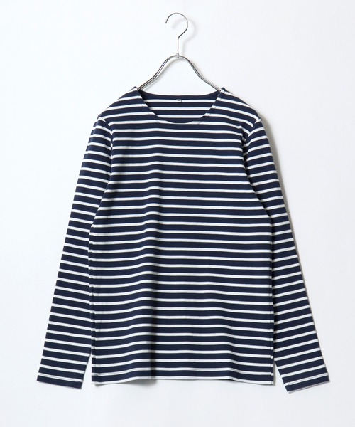 Salong hameu（サロン ハミュー）の「プレミアムコットンを使用した無地・ボーダー長袖Tシャツ/ロンT レディース（Tシャツ/カットソー・レディース・オフホワイト/ワイン系/ネイビー系/ブラック/ホワイト系/グリーン系/ベージュ系/ブラック系・M/L/LL）」の15枚目の写真